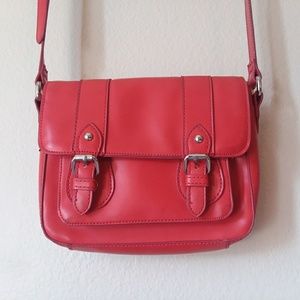 Red Orange Faux Leather Purse